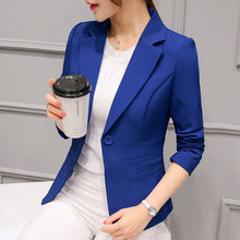 Load image into Gallery viewer, Black Women Blazer 2019 Formal Blazers Lady Office Work Suit Pockets Jackets Coat Slim Black Women Blazer Femme Jackets